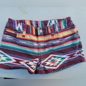 EUC. Girls 10. Ralph Lauren denim shorts in multicolor Aztec geometric print